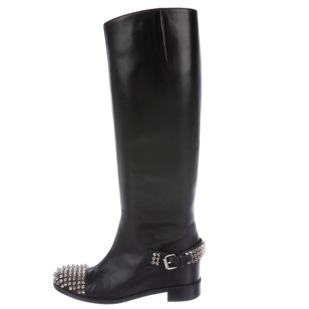 CHRISTIAN LOUBOUTIN Leather Studded Riding Boots